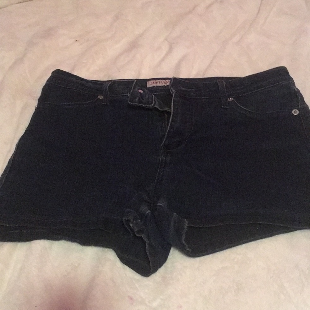 dark wash jean shorts
